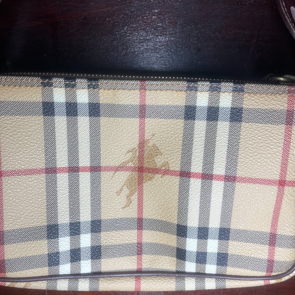 RARE Vintage Burberry London Pochette Purse, Haymarket Check Bag, 00s, 90s - Picture 2 of 4